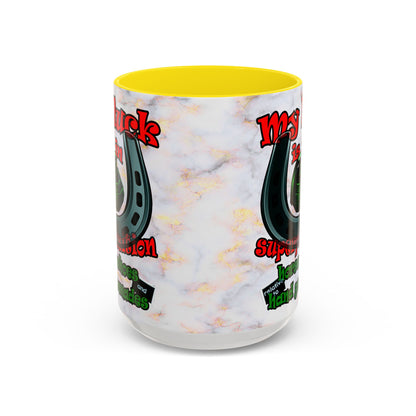my luck - Accent Mug (white marble)