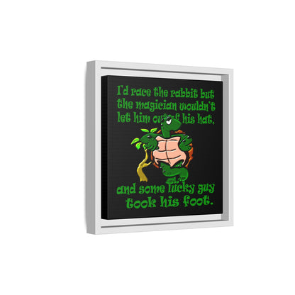 turtle race - framed canvas art (black)