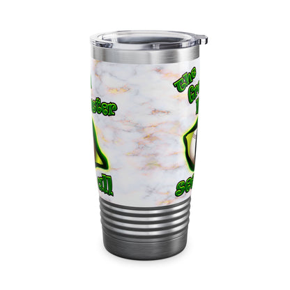 green monster - Ringneck Tumbler, 20oz (white marble)