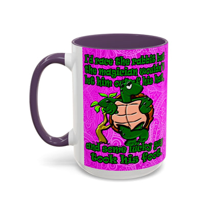 turtle race - Accent Mug (pink swirl)