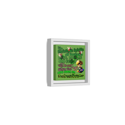 christmas spirits of boston - framed canvas art (green)