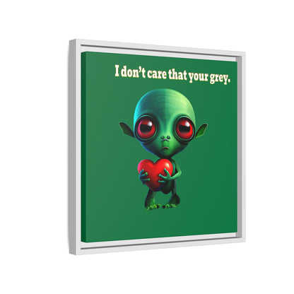 I don't care that your grey - framed canvas art (dark green)