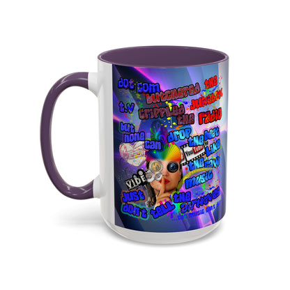 drop the beat - Accent Mug (grey-pink wave)