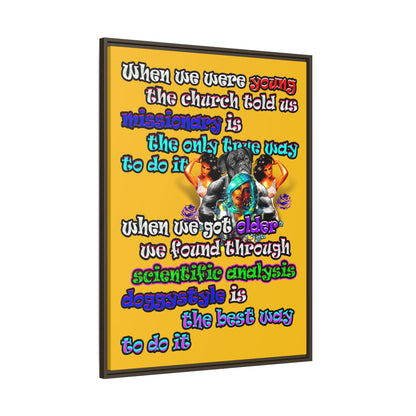 doggystyle - framed canvas art (yellow)