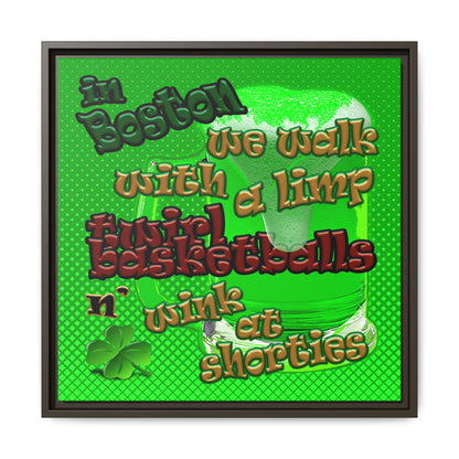 celtics logo - framed canvas art (logo green)