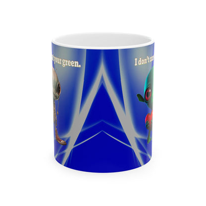 I don't care that your grey - White Mug (blue-white wave)