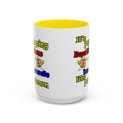 popping like popcorn - Accent Mug (white)