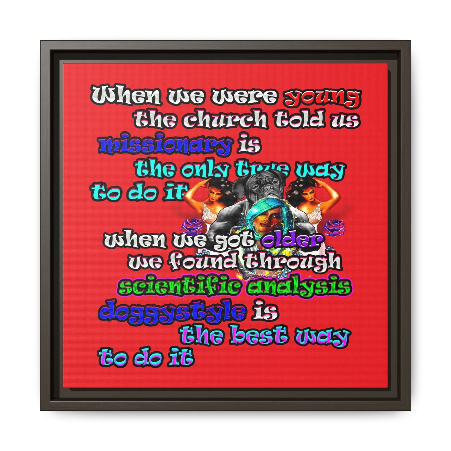 doggystyle - framed canvas art (red)