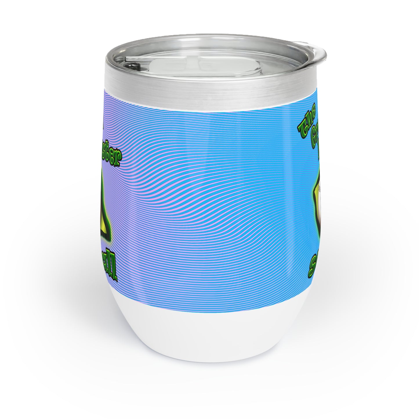 green monster - Chill Wine Tumbler (light blue-purple wave)