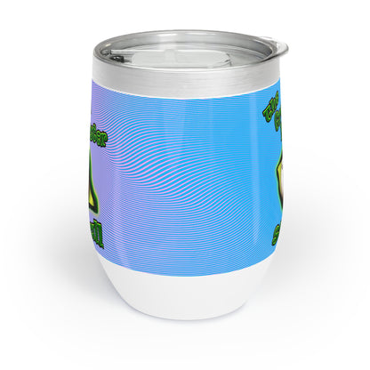 green monster - Chill Wine Tumbler (light blue-purple wave)