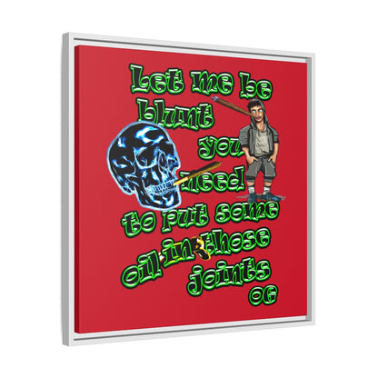 og - framed canvas art (dark red)