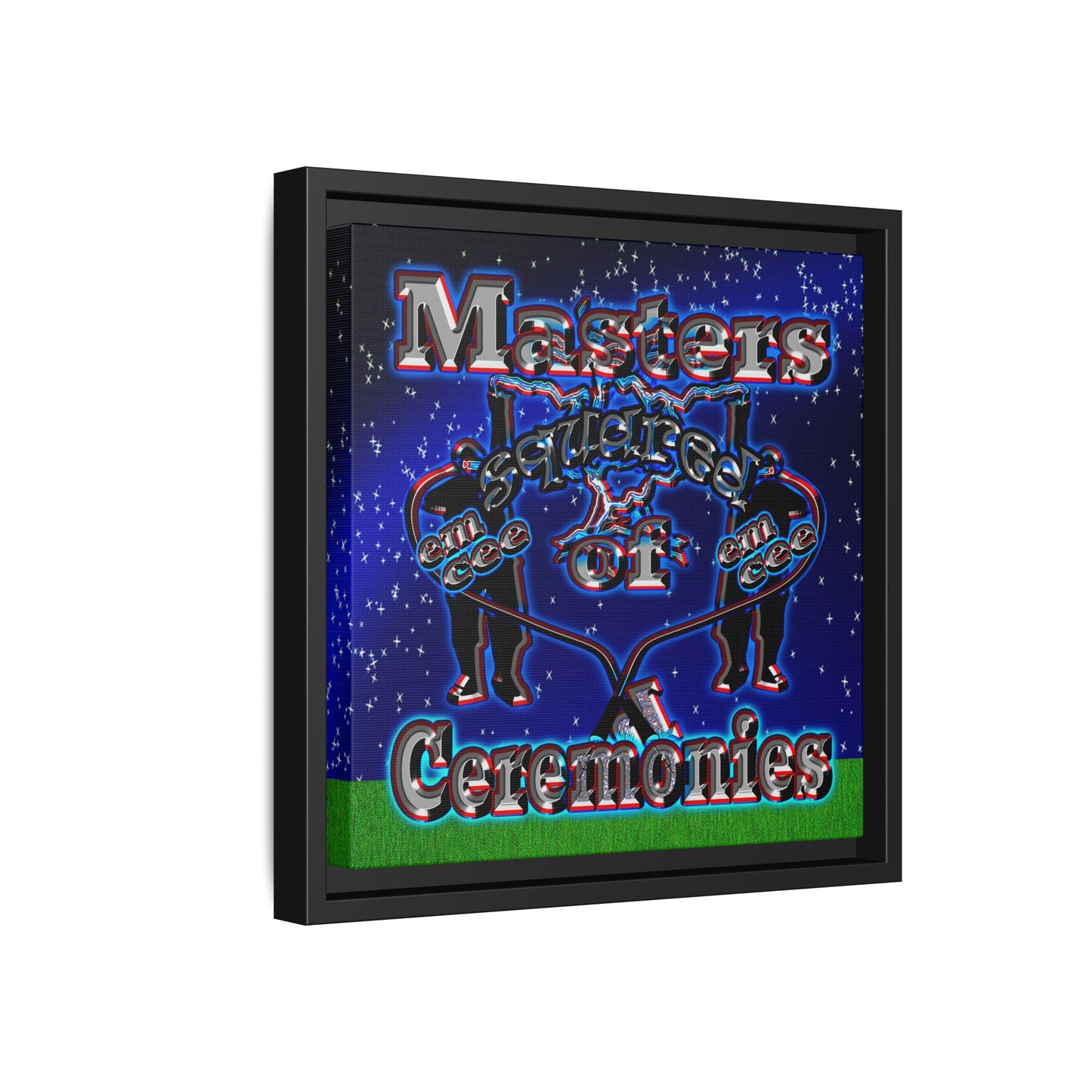 em cee squared - framed canvas art ('snoops' background)