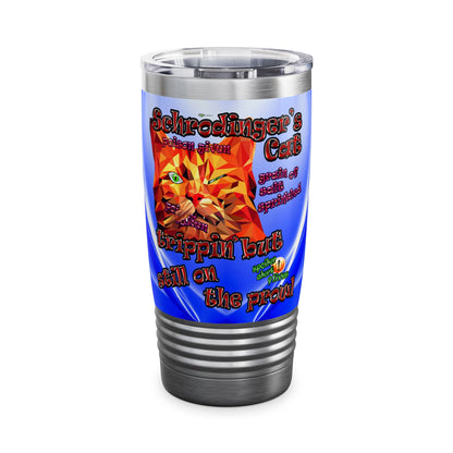 schrodinger's cat - Ringneck Tumbler, 20oz (blue-white wave)