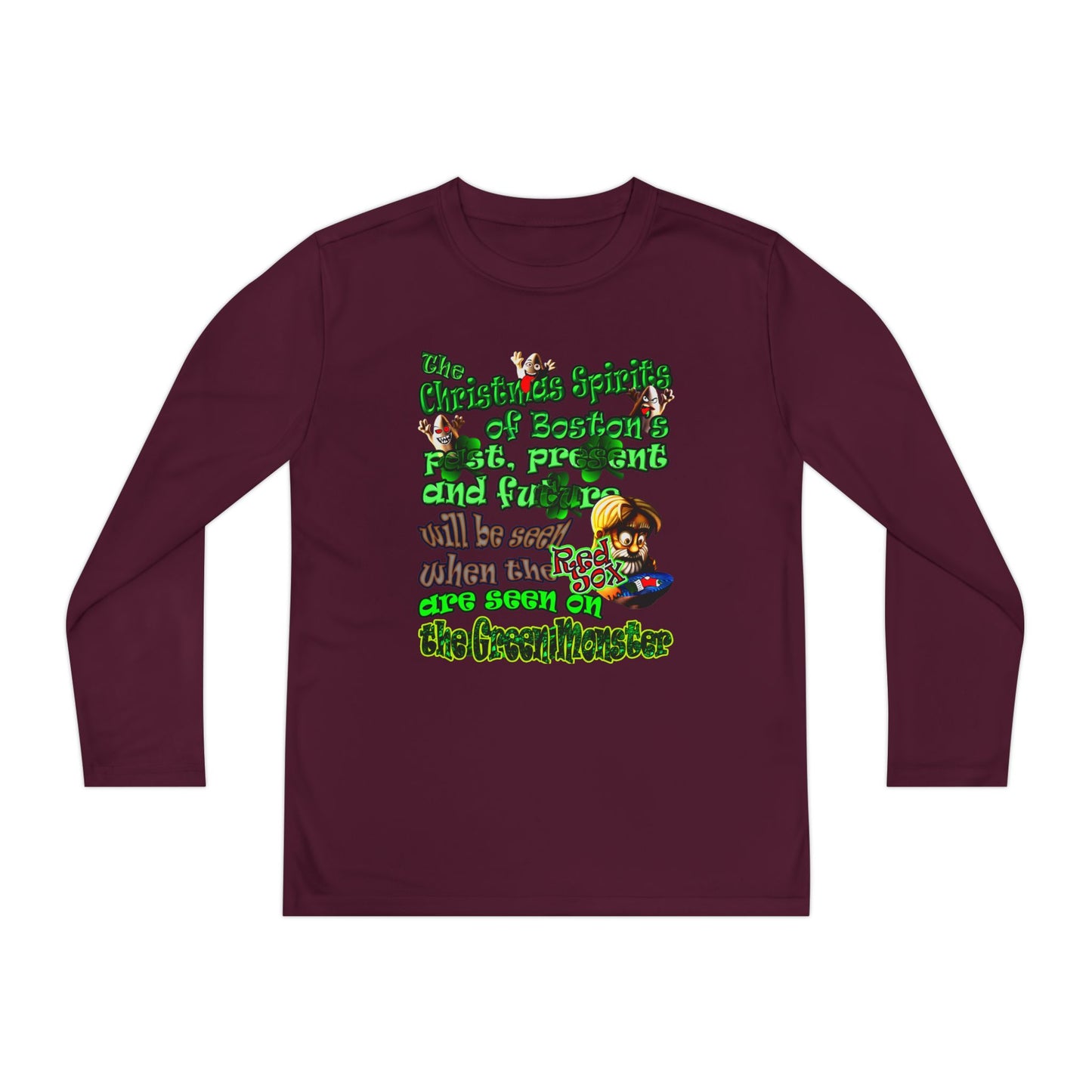 christmas spirits of boston - Youth Long Sleeve Competitor Tee