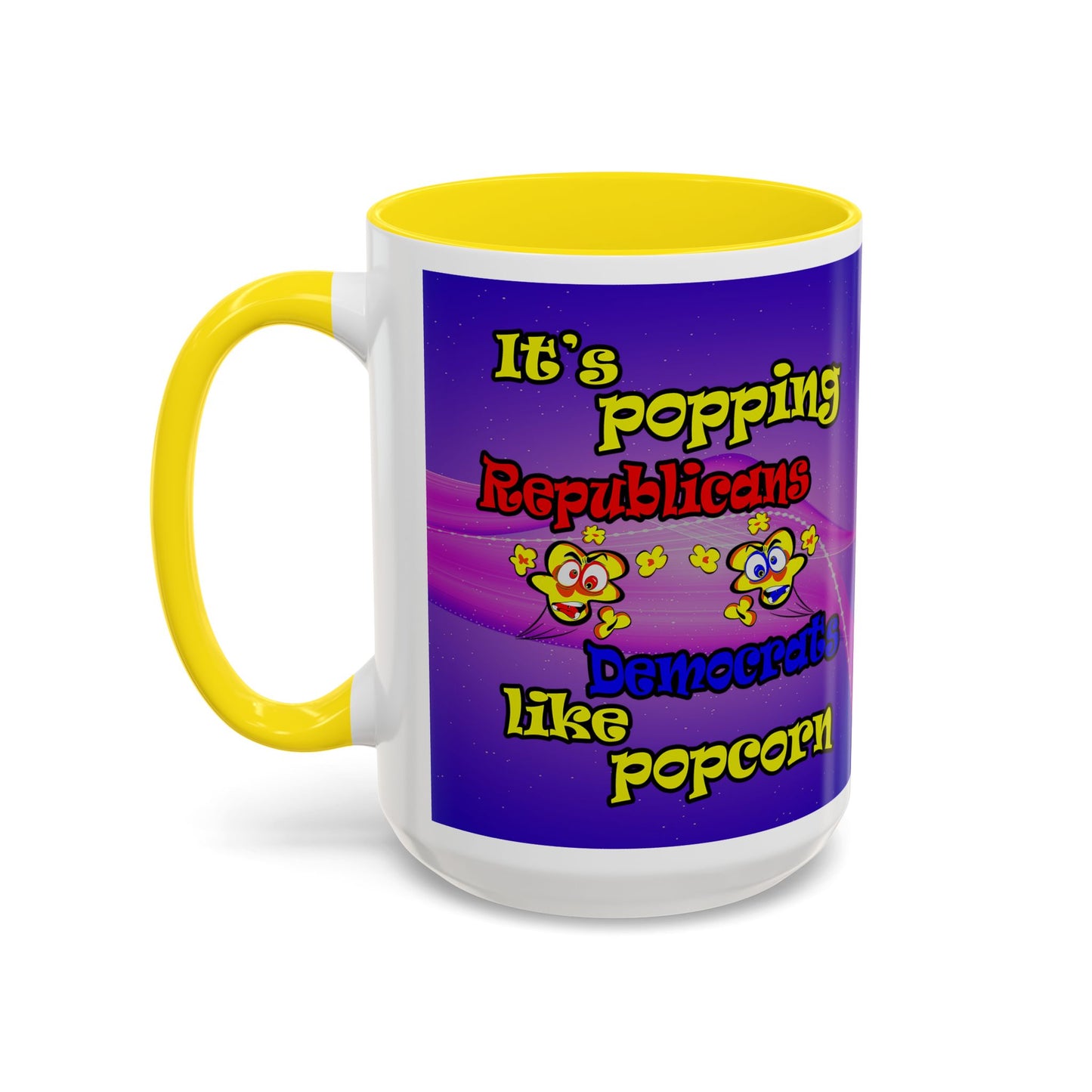 popping like popcorn - Accent Mug (purple-pink wave)