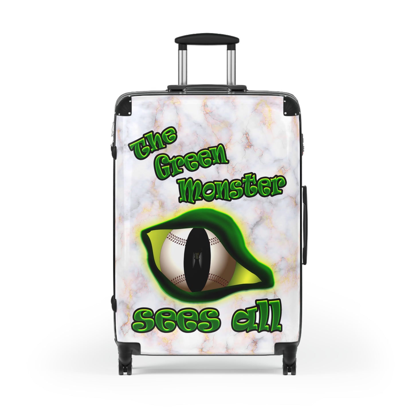 green monster - Suitcase (white marble)