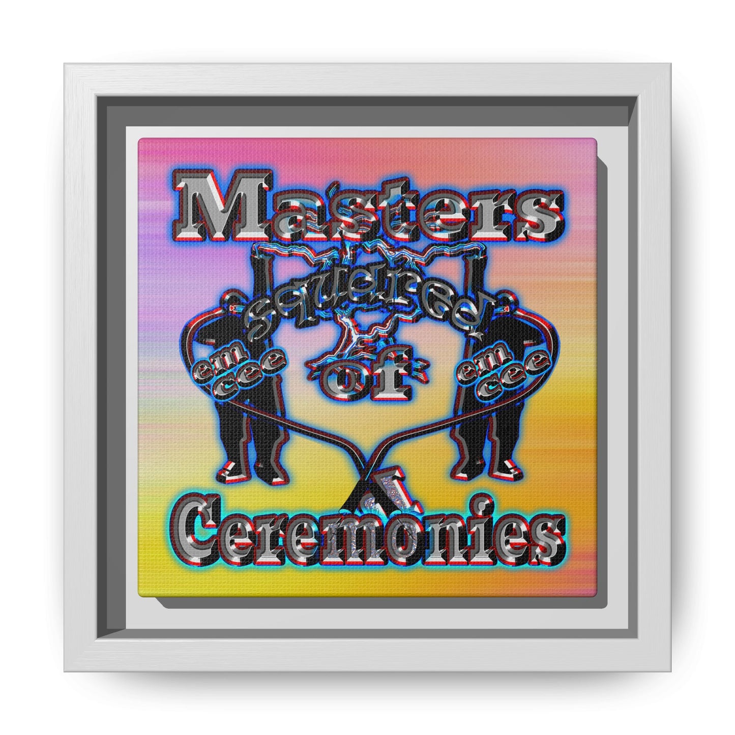 em cee squared - framed canvas art (color blur)