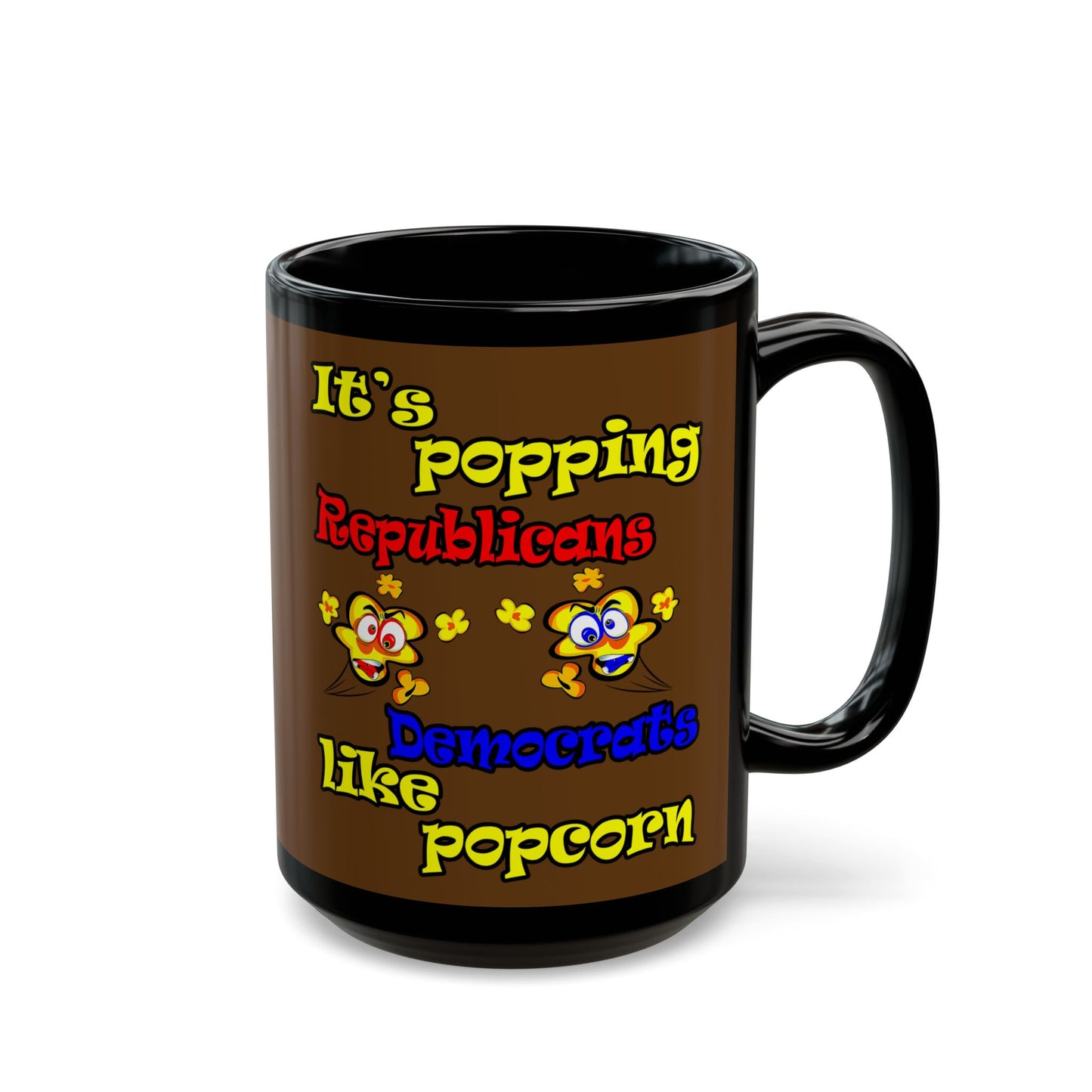 popping like popcorn - Black Mug (brown)