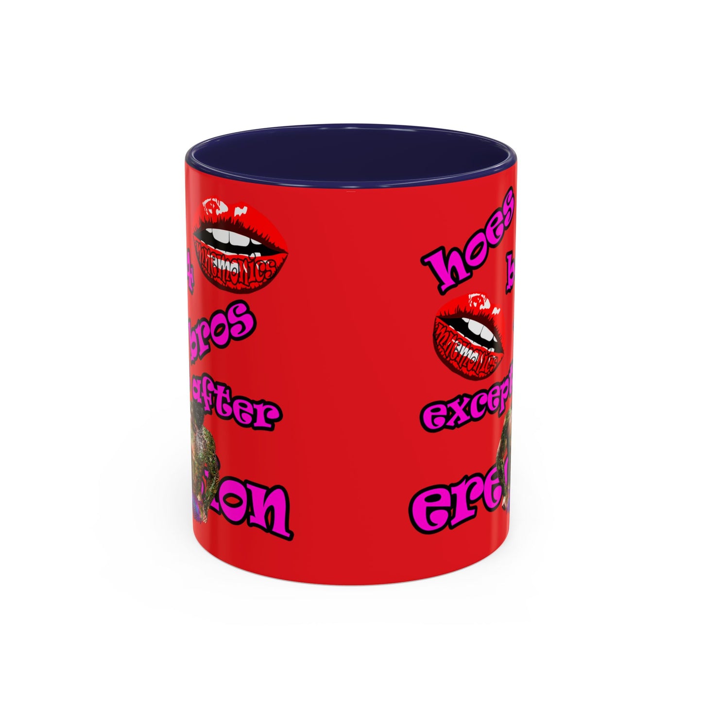 hoes b4 bros - Accent Mug (red)