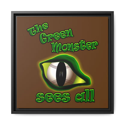 green monster - framed canvas art (brown)