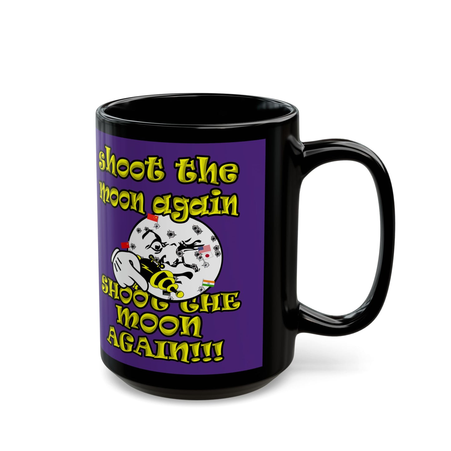 shoot the moon again - Black Mug (purple)