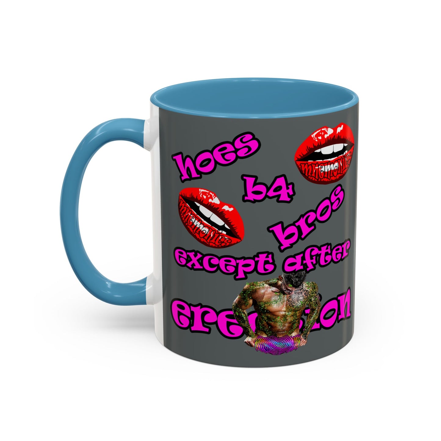 hoes b4 bros - Accent Mug (dark grey)