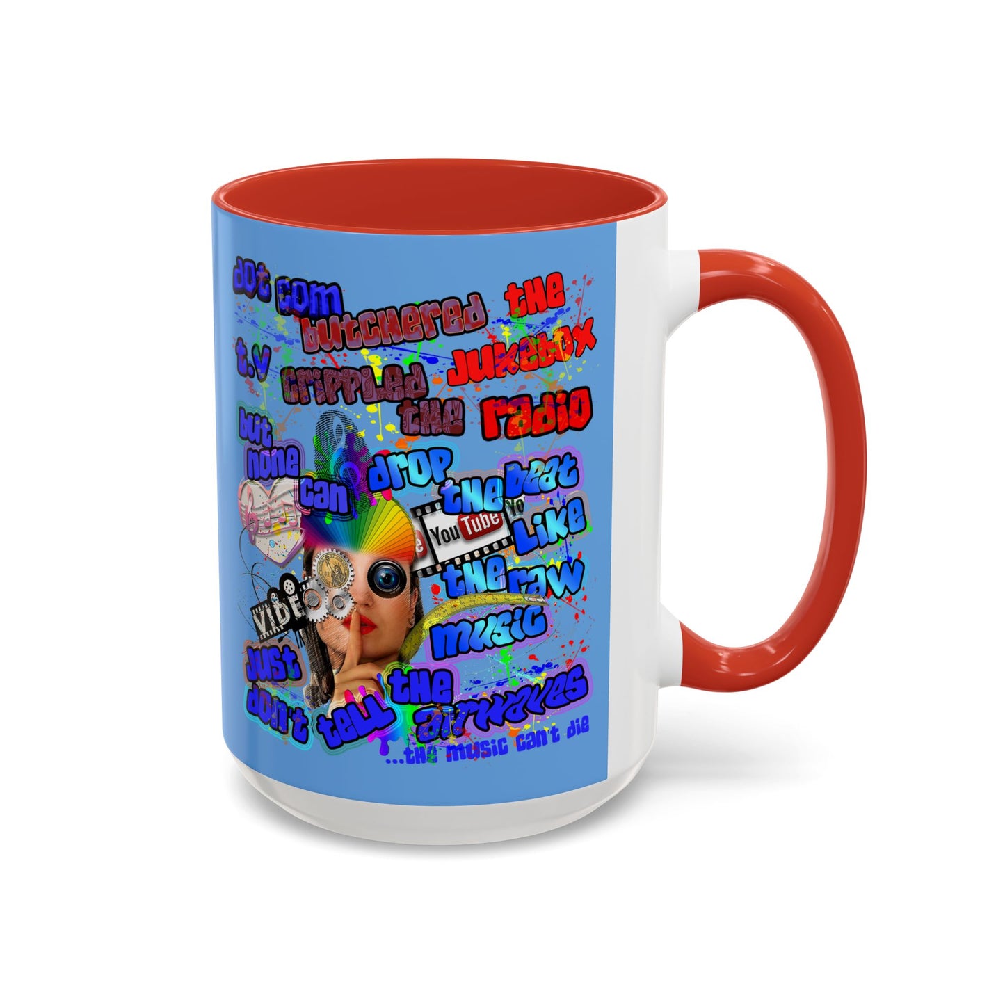 drop the beat - Accent Mug (light blue)
