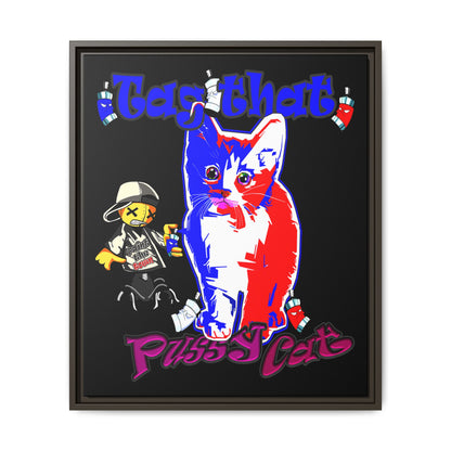 tag that - framed canvas art (black)