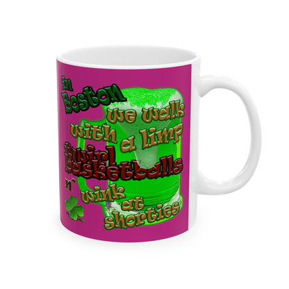 celtics logo - White Mug (pink)