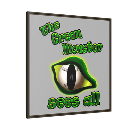 green monster - framed canvas art (light grey)