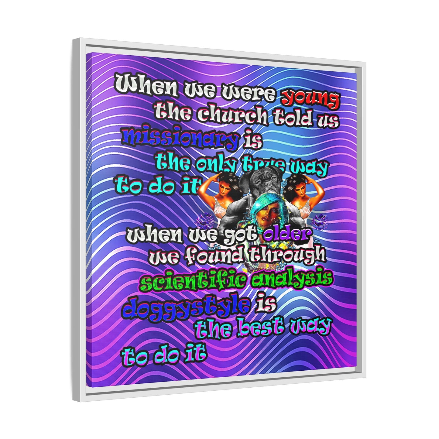 doggystyle - framed canvas art (purple wave)