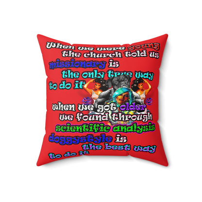doggystyle - Spun Polyester Square Pillow - (red)