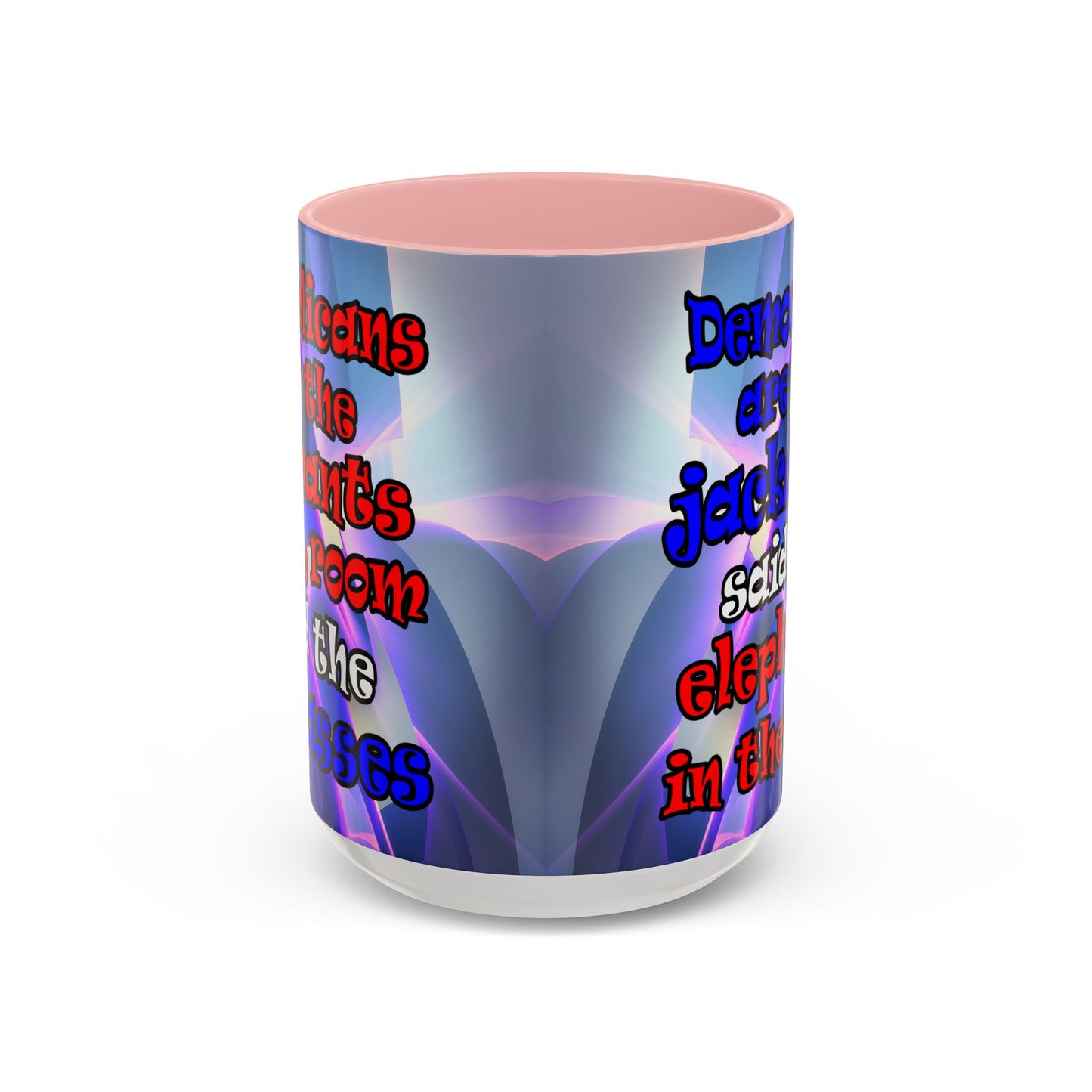donkeys and elephants - Accent Mug (grey-pink wave)