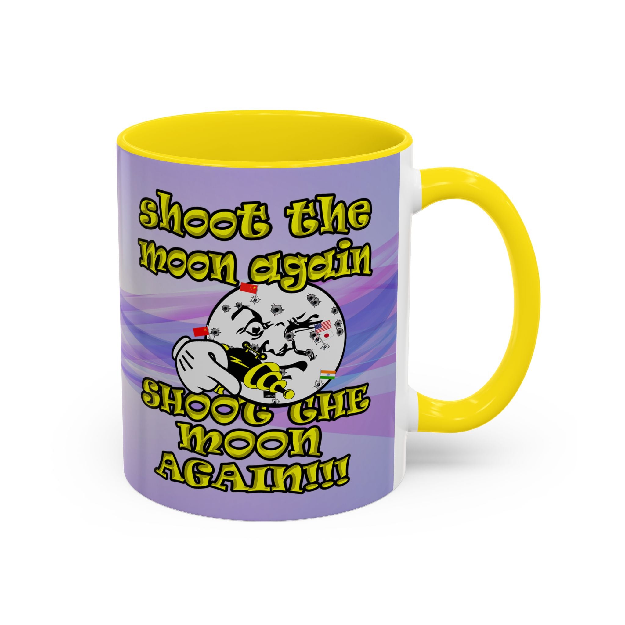 shoot the moon again - Accent Mug (light blue-pink wave)