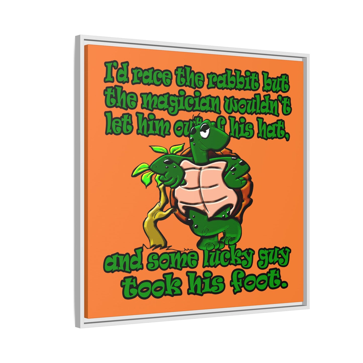 turtle race - framed canvas art (crusta)