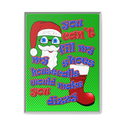 santa's shoes - framed canvas art (logo green)