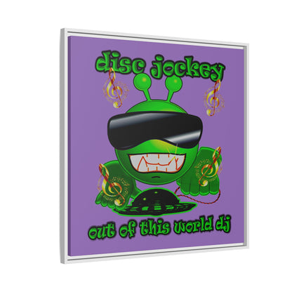 disc jockey - framed canvas art (light purple)