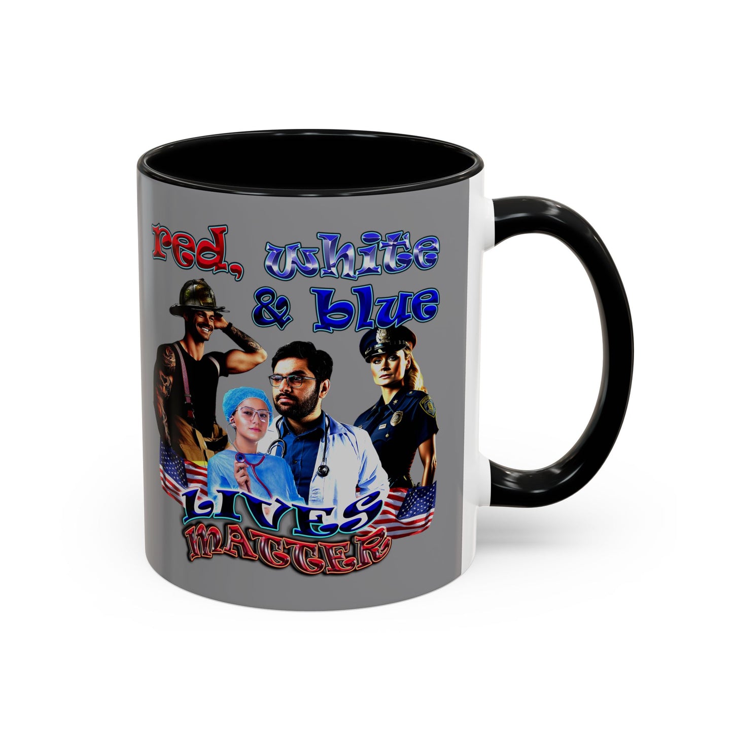rw&b lives matter - Accent Mug (grey)