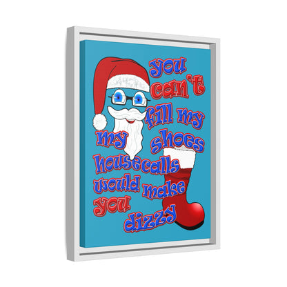 santa's shoes - framed canvas art (turquoise)