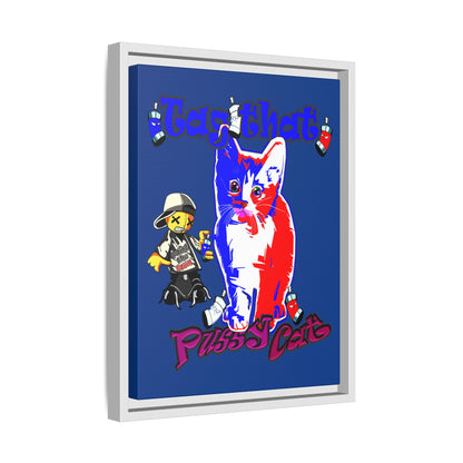 tag that - framed canvas art (dark blue)