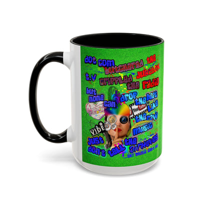 drop the beat - Accent Mug (green turf)
