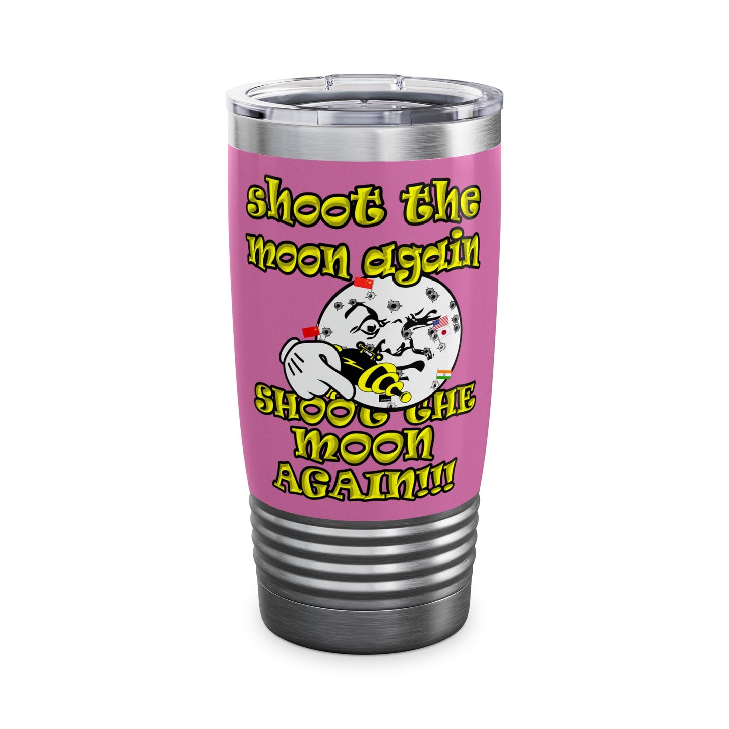 shoot the moon again - Ringneck Tumbler, 20oz (light pink)