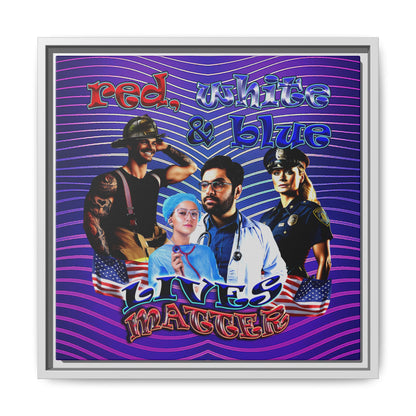 rw&b lives matter - framed canvas art (purple wave)