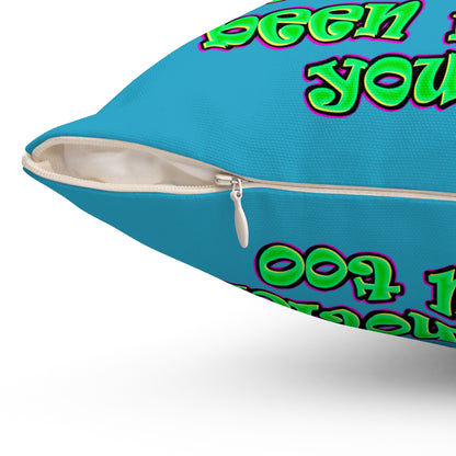 noticed you noticing - Spun Polyester Square Pillow - (turquoise)