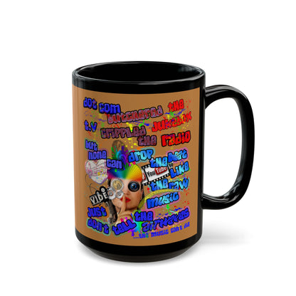 drop the beat - Black Mug (light brown)