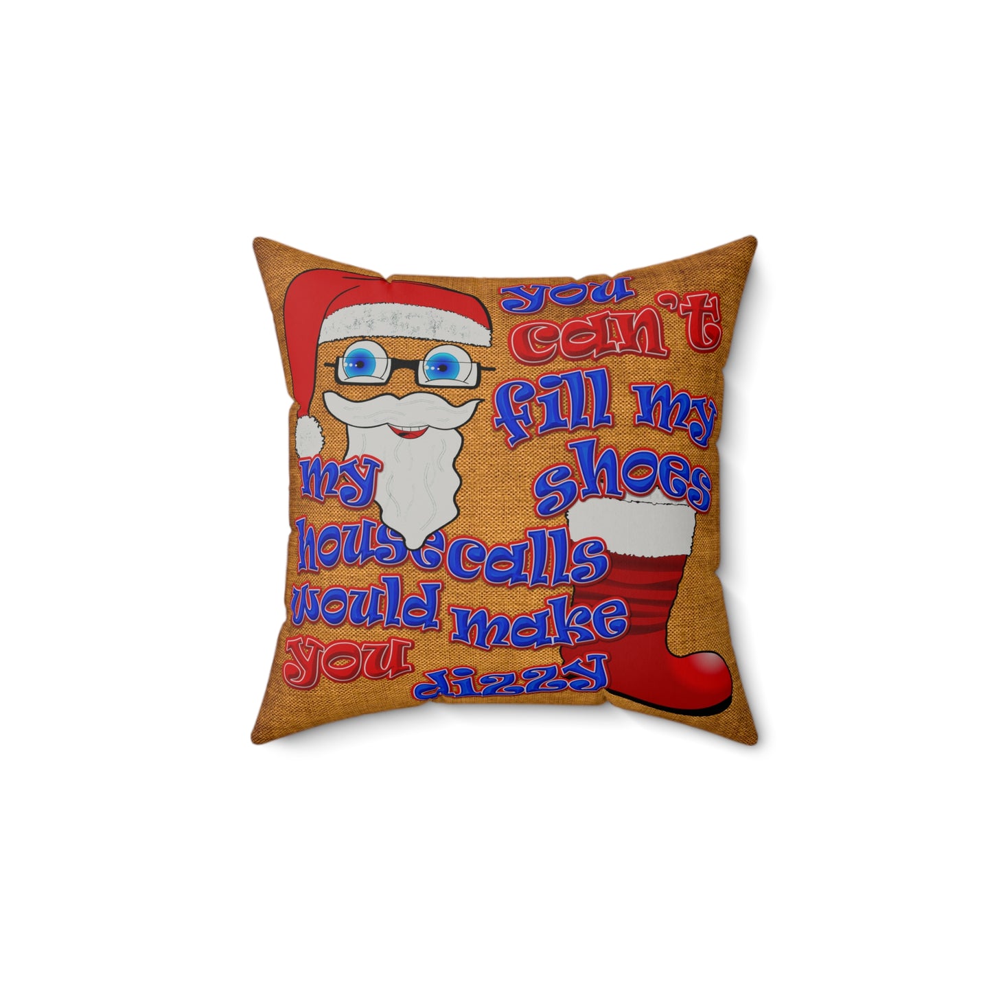 santa's shoes - Faux Suede Square Pillow - (dichromatic brown papyrus)