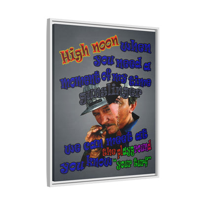 high noon - framed canvas art (grey-light grey)