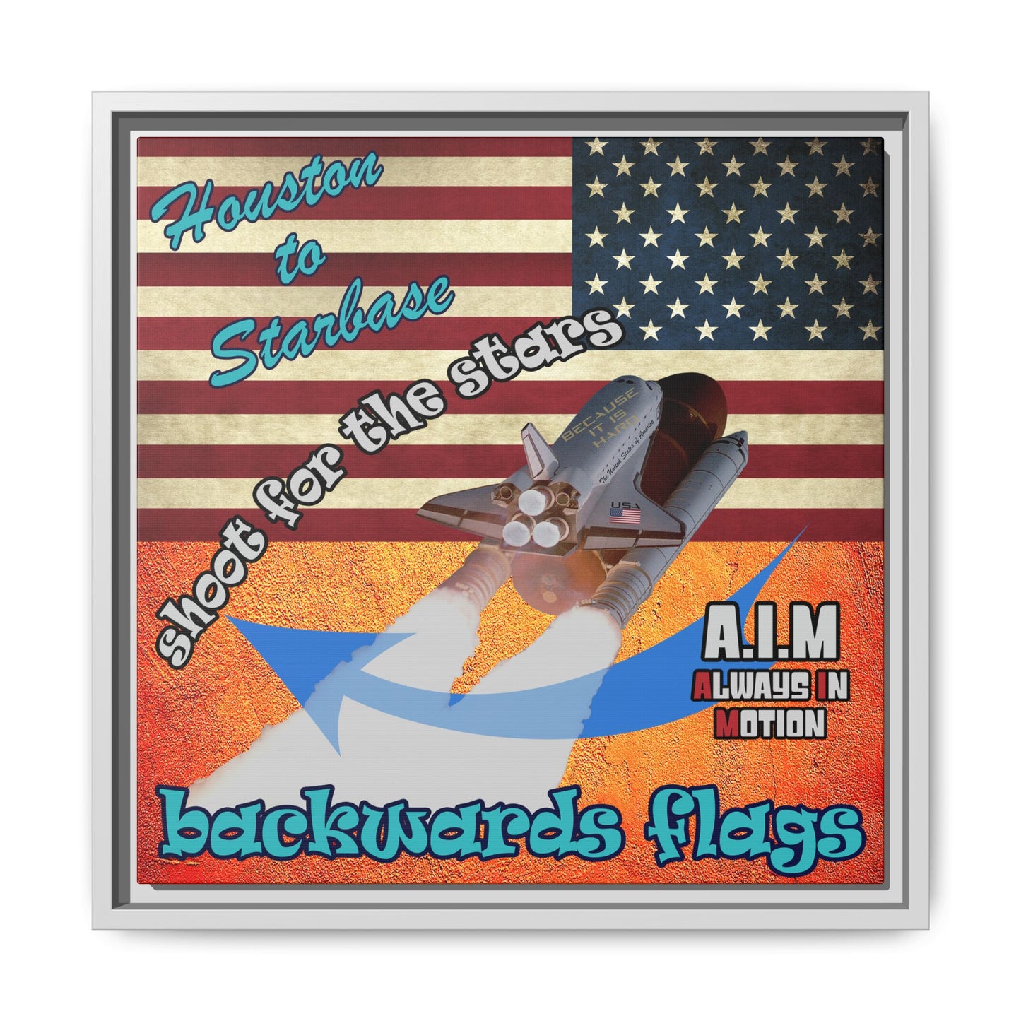 shoot for the stars - framed canvas art (burnt orange)