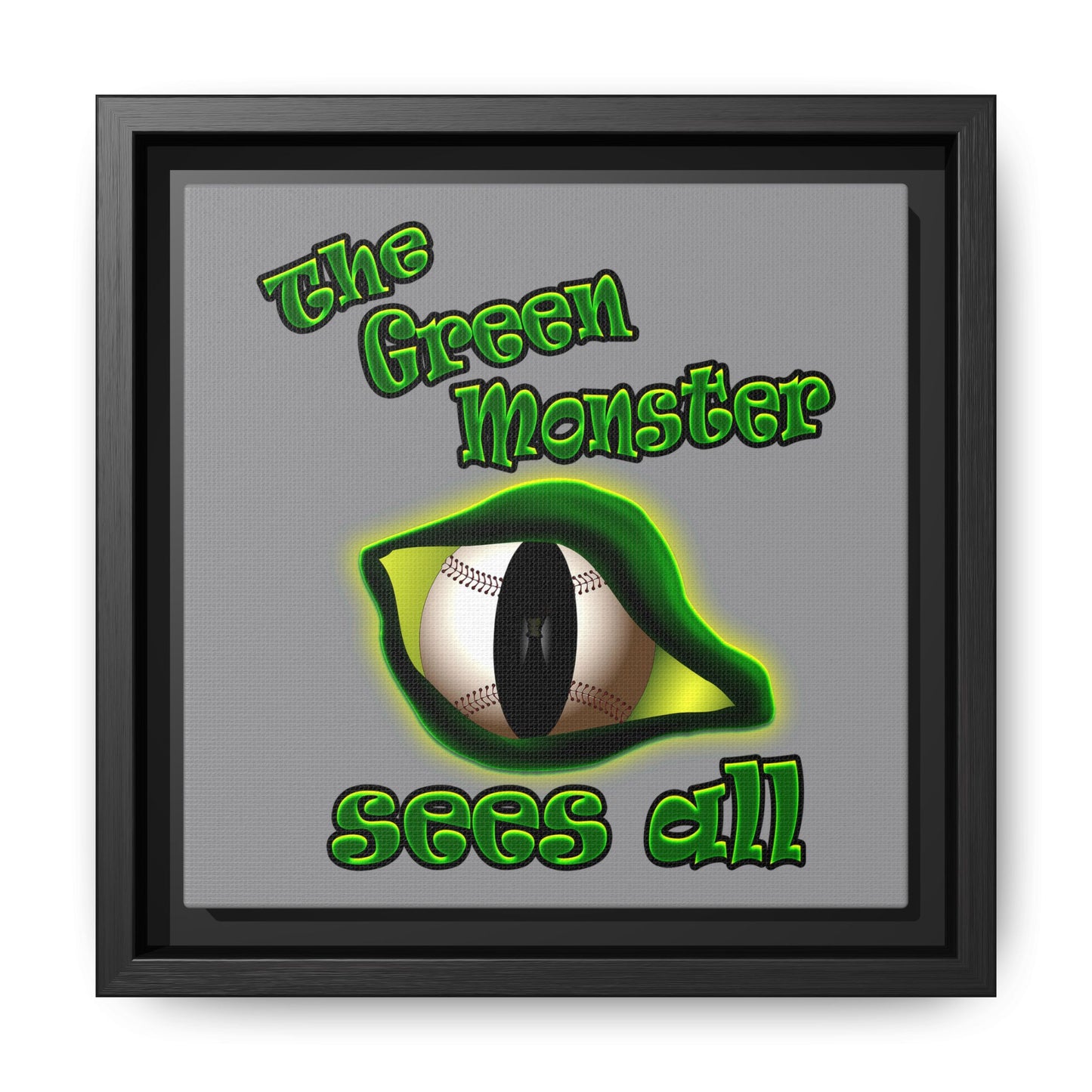 green monster - framed canvas art (grey)