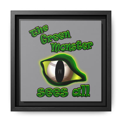 green monster - framed canvas art (grey)